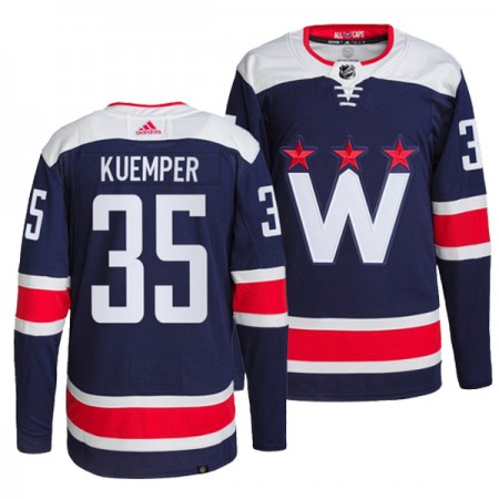 Mænd NHL Washington Capitals Trøje Darcy Kuemper 35 Adidas Navy Tredje Authentic